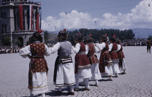 Adolescent girls at national celebration in Skopje