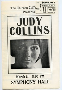 Judy Collins : March 11, 8:30 PM, Symphony Hall