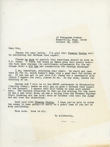 Letter from Judi Chamberlin to Don Weitz