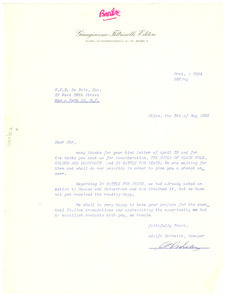 Letter from Giangiacomo Fetrinelli Editore to W. E. B. Du Bois
