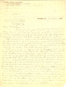 Letter from E. Azalia Hackley to W. E. B. Du Bois