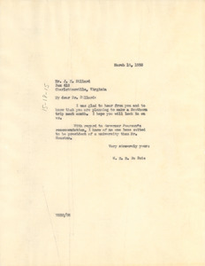 Letter from W. E. B. Du Bois to James H. Dillard