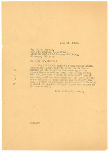 Letter from W. E. B. Du Bois to E. H. Morris