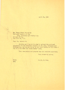 Letter from W. E. B. Du Bois to National Council of the Arts, Sciences, and Professions