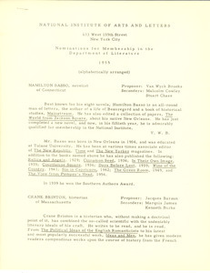 Nominations for membership in the department of literature