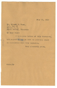 Letter from W. E. B. Du Bois to Robert H. Epps