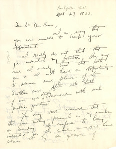 Letter from Allan Taub to W. E. B. Du Bois