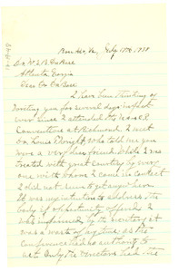 Letter from G. T. McElderry, Sr. to W. E. B. Du Bois