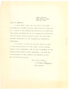 Letter from Mike Sharpe to W. E. B. Du Bois