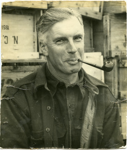 Kenneth G. Garside: portrait smoking a pipe