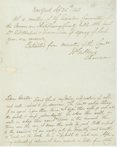 Letter from Martha Hudson and James S. Gibbons to Erasmus Darwin Hudson