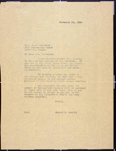 Letter to Florence Naismith from Draper (November 28, 1939)