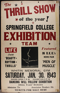 SC Gymnastics Exhibition Team Poster, Whitin Memorial Gym (January 30, 1943)