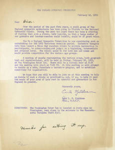 New England Gymnastics Federation Letter (February 12, 1963)