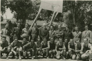 Dr. Doggett with Greek A.A.U. (S.E.G.A.S.) Basketball Championship Teams, May 3rd, 1937