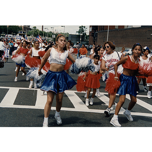 Cheerleaders in the Festival Puertorriqueño parade