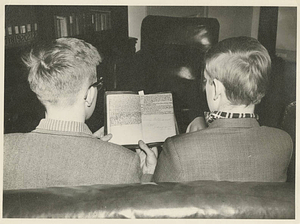 David Christie and Michael Ramwall examining Sir George William's bible