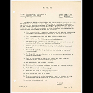 Minutes of Washington Park Association of Apartment House Owners meeting on June 2, 1964