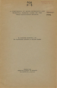 A comparison of manic-depressive and dementia praecox cases by the free-association method