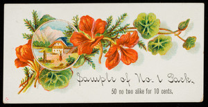 Sample card for No. 2 pack, location unknown, undated