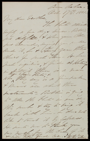 Abby [Perry (Pearce) Casey] to Thomas Lincoln Casey, October 17, 1881