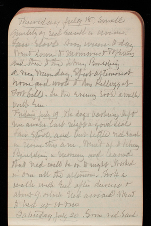 Thomas Lincoln Casey Notebook, March 1895-July 1895, 136, Thursday July 18th