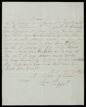 [William] Tippett to Thomas Lincoln Casey, undated [1879]