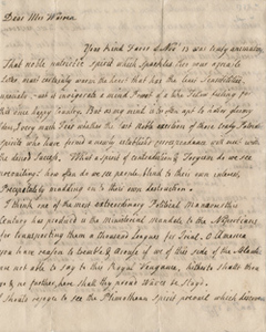 Letter from Hannah Winthrop to Mercy Otis Warren, 4 January 1773