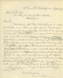 Letter from Benjamin Smith Lyman to American Society for the Extension of University Teaching