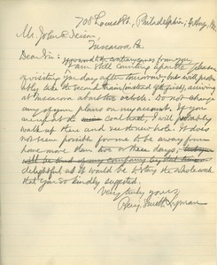 Letter from Benjamin Smith Lyman to John R. Neison