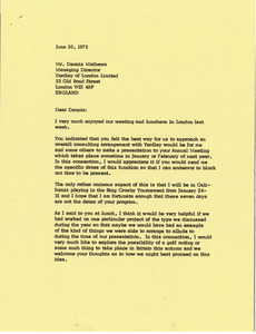 Letter from Mark H. McCormack to Dennis Mathews