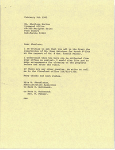 Letter from Rita M. Shackleton to Sharlene Norton