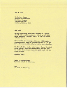 Letter from Judy A. Chilcote to Barbara Cannon