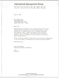 Letter from Laurie Roggenburk to Sidney Korn