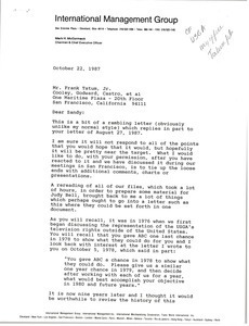 Letter from Mark H. McCormack to Frank Tatum