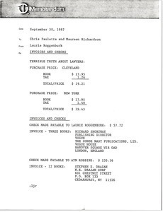 Memorandum from Laurie Roggenburk to Chris Pauletta and Marueen Richardson