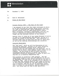 Memorandum from Mark H. McCormack to list