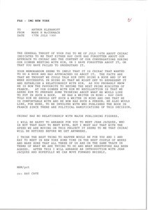 Fax from Mark H. McCormack to Arthur Klebanoff