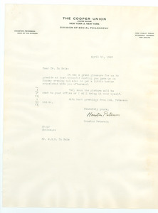 Letter from Cooper Union to W. E. B. Du Bois
