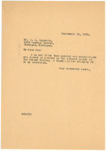 Letter from W. E. B. Du Bois to T. J. Haggerty
