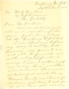 Letter from M. Angie Taylor to W. E. B. Du Bois