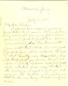 Letter from Charles Young to Nina Du Bois