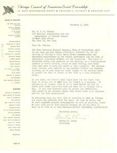 Letter from Chicago Council of American-Soviet Friendship to W. E. B. Du Bois
