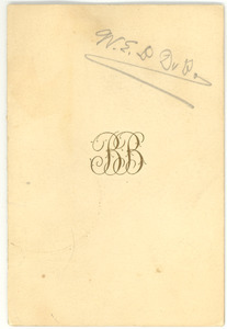 Card from unidentified correspondent to W. E. B. Du Bois