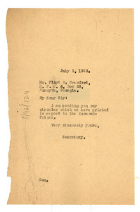 Letter from Crisis to Floyd W. Crawford