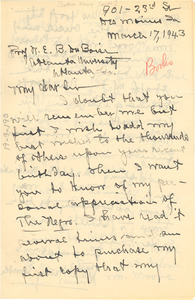 Letter from Luther Henry Smith to W. E. B. Du Bois