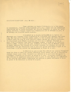 Declaration de monsieur W. E. B. Du Bois