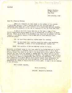 Letter from Douglas M. Buchanan to Channing Tobias