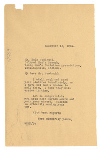 Letter from W. E. B. Du Bois to Hale Woodruff