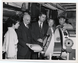 Mark Bortman with an iron lung